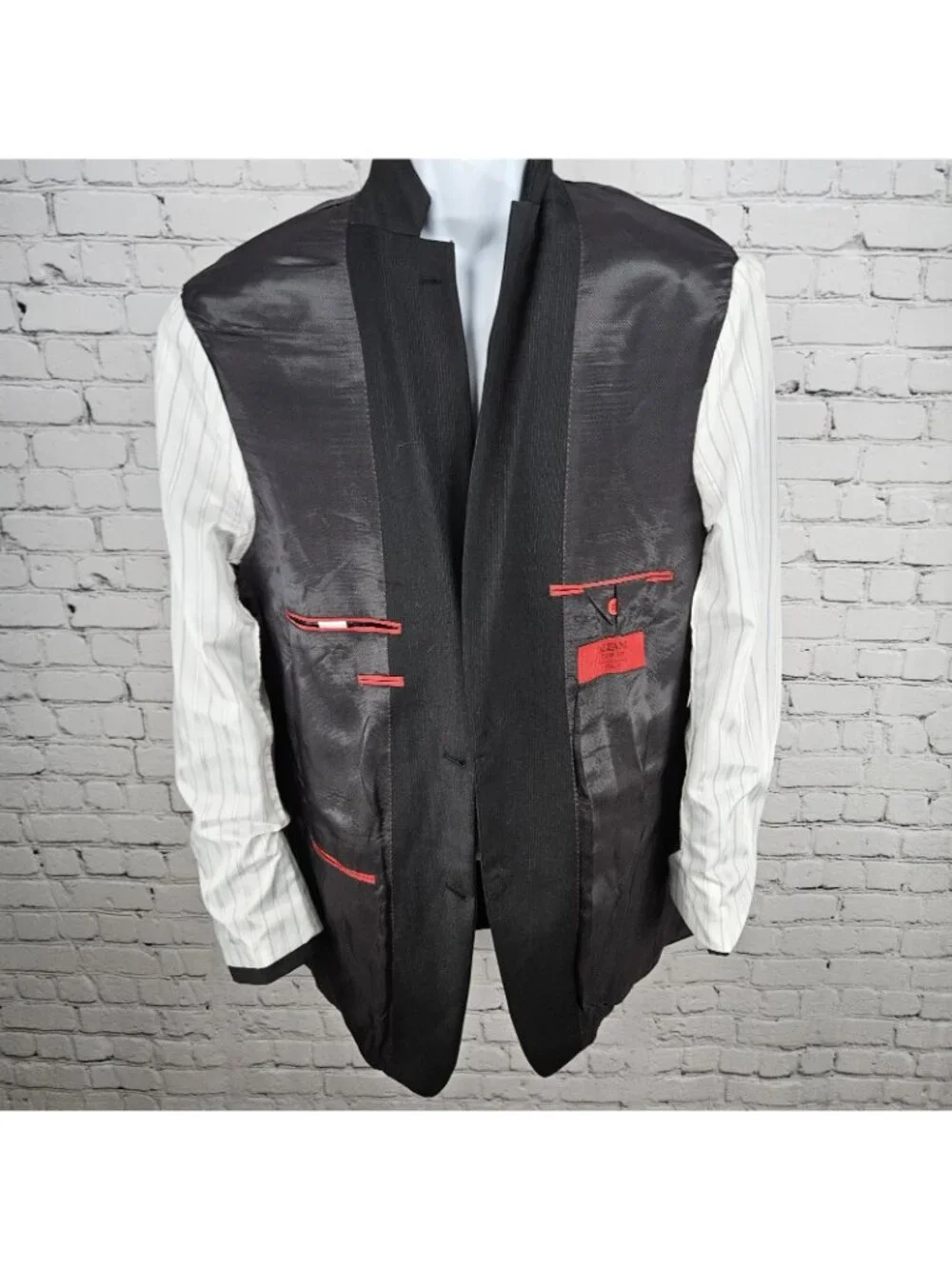 Alfani Black 100% Wool Slim Fit 2 Button Vented Notch Blazer Sport Coat 42L